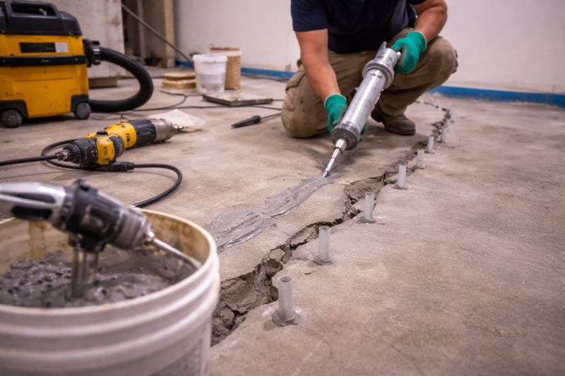Cracked Basement Floor Repair in Dripping Springs, TX