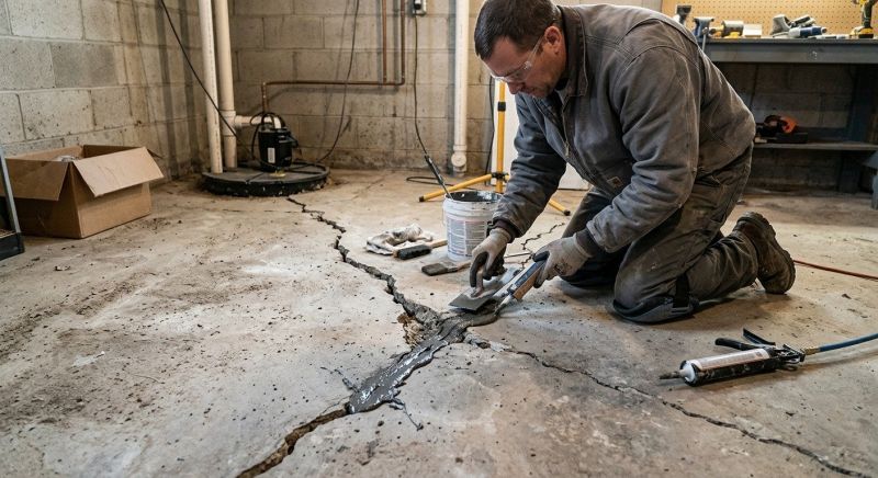Cracked Basement Floor Repair in Dripping Springs, TX