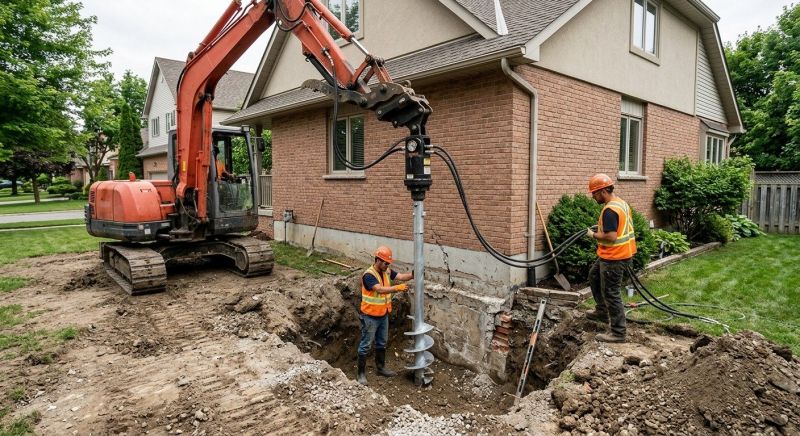 Helical Pile Installation in Dripping Springs, TX